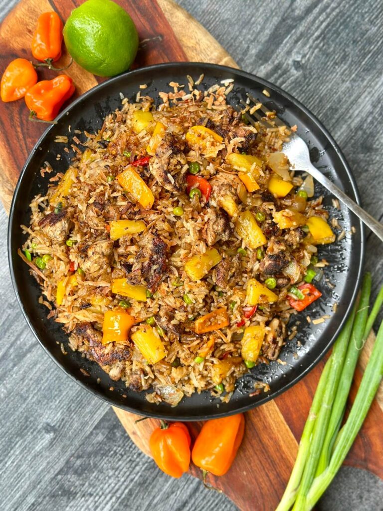 tropical jerk chicken fried rice