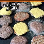 cooking a lot of burgers on the Blackstone griddle