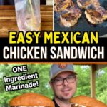 collage showing how to make a Mexican chicken sandwich