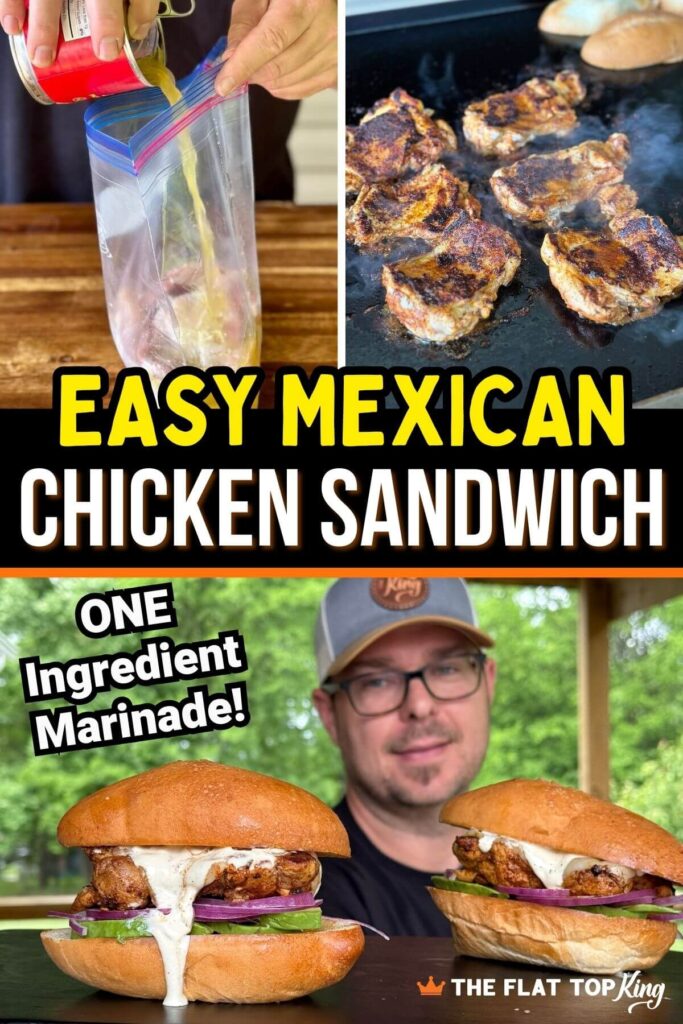 collage showing how to make a Mexican chicken sandwich