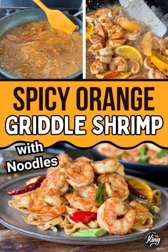 collage showing how to make spicy orange shrimp