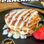 cinnamon roll pancakes with cream cheese glaze