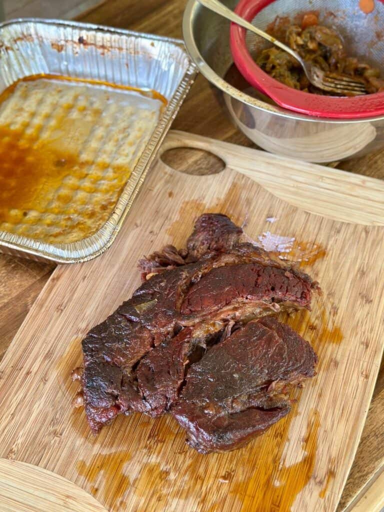Mexican chuck roast on a cutting board