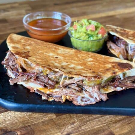 shredded beef quesadilla
