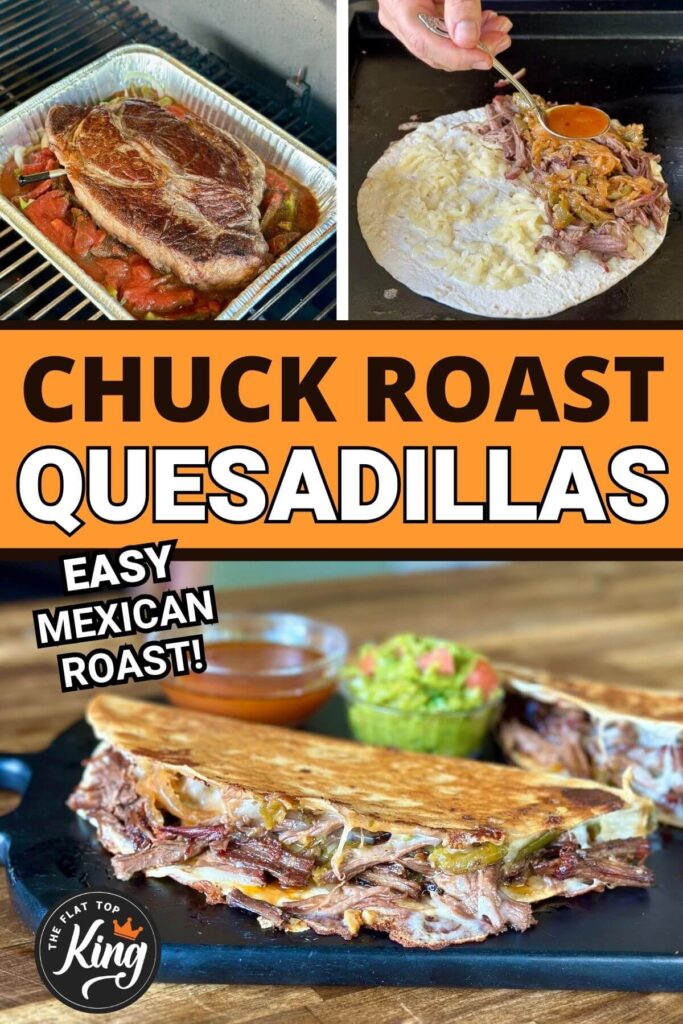 shredded beef quesadilla with Mexican chuck roast