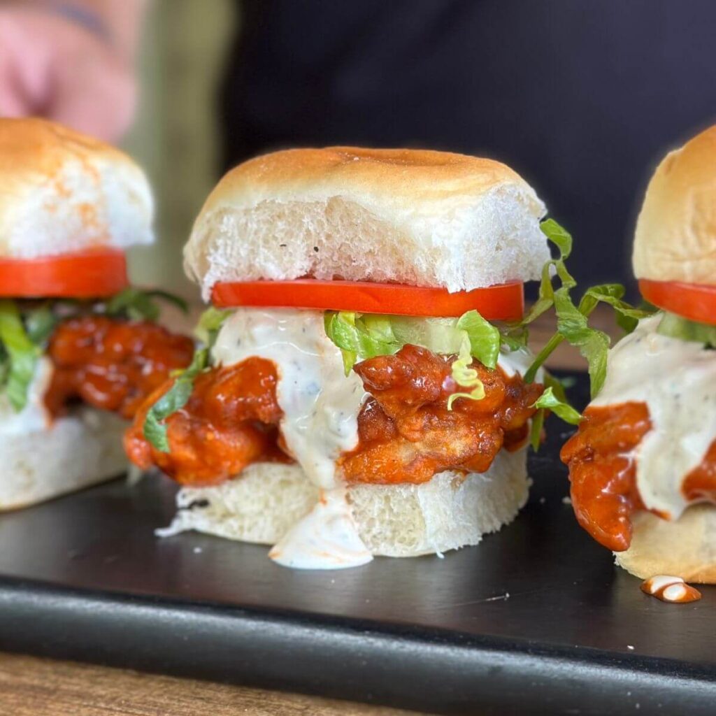 crispy fried buffalo chicken sliders