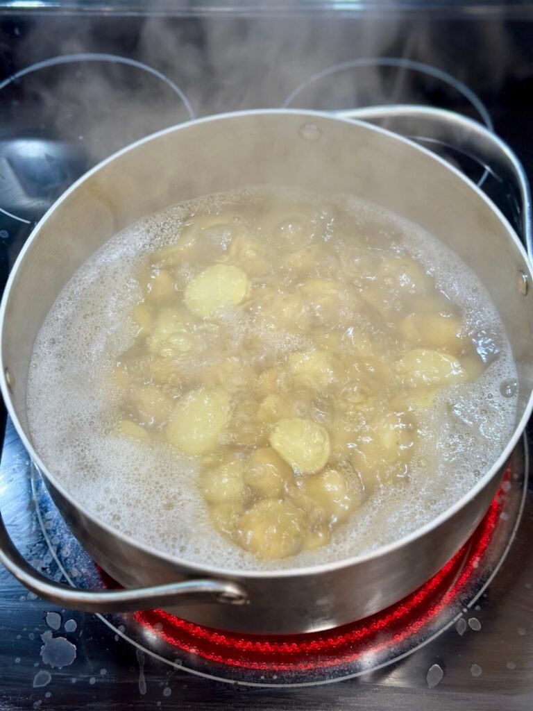 boiling baby yellow potatoes