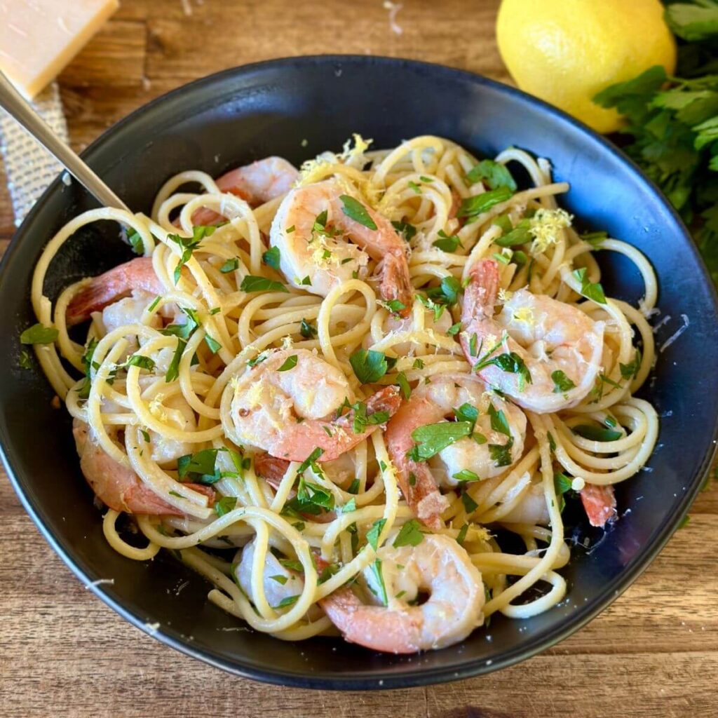 lemon garlic shrimp pasta