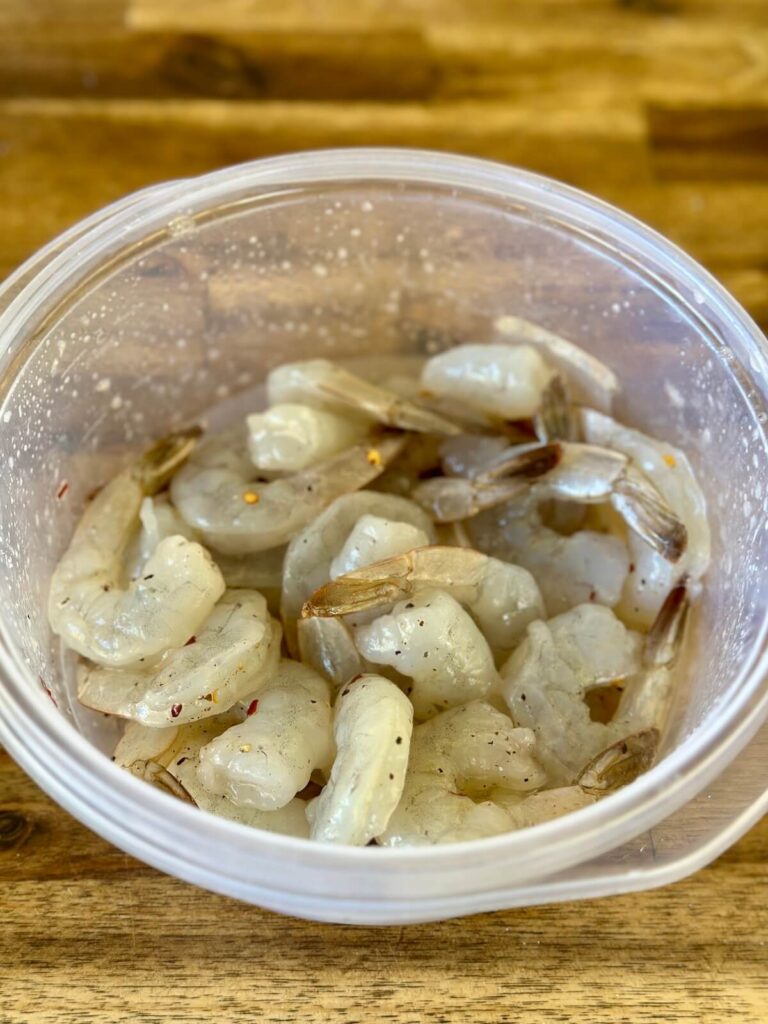 shrimp with olive oil and seasonings