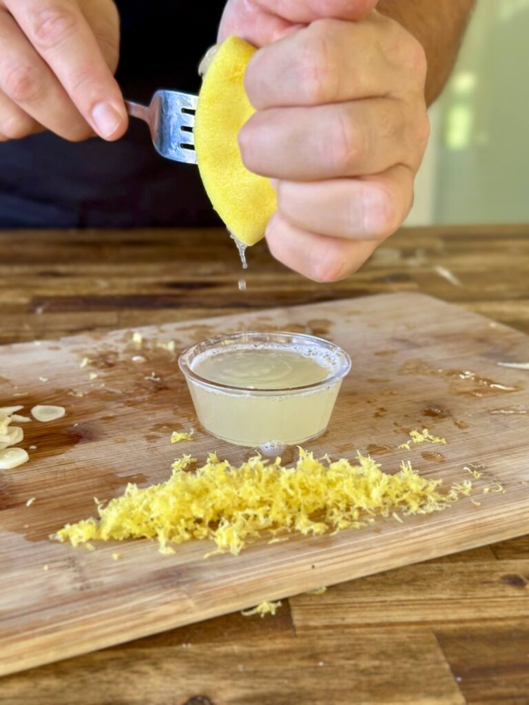 lemon zest and lemon juice