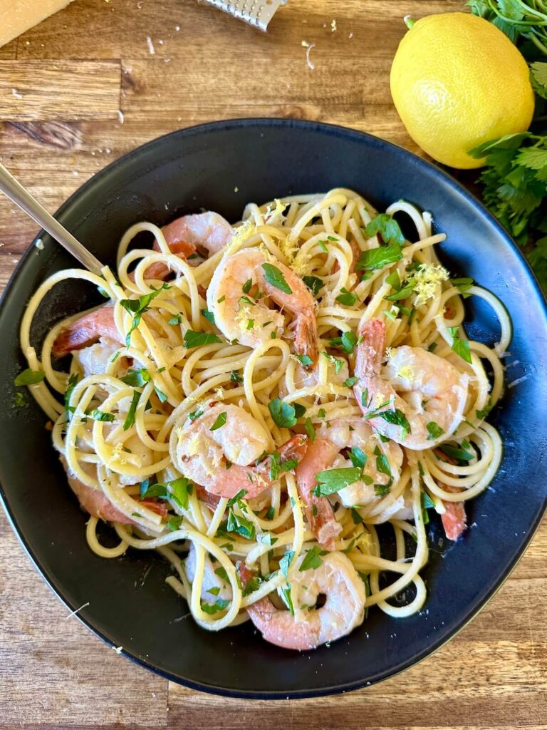 lemon garlic shrimp pasta