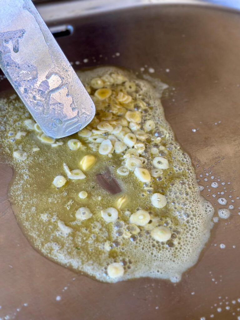 cooking garlic in butter