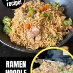 ramen noodle stir fry with ramen noodles and pork