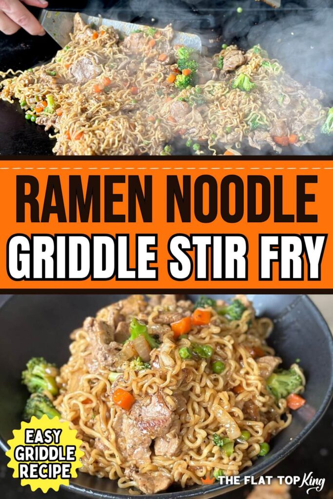ramen noodle stir fry on the griddle