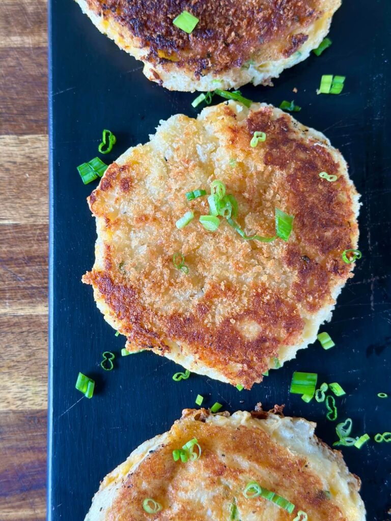 crispy fried mashed potato cakes