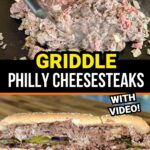 cooking shaved ribeye steak for Philly cheesesteaks