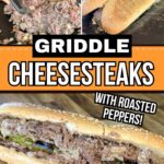collage showing how to make authentic Philly cheesesteaks