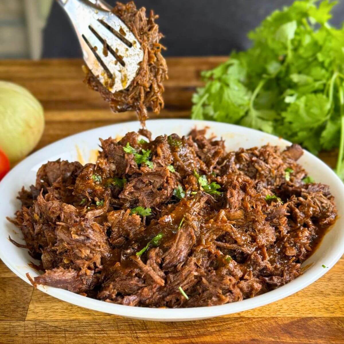 beef birria in a serving bowl