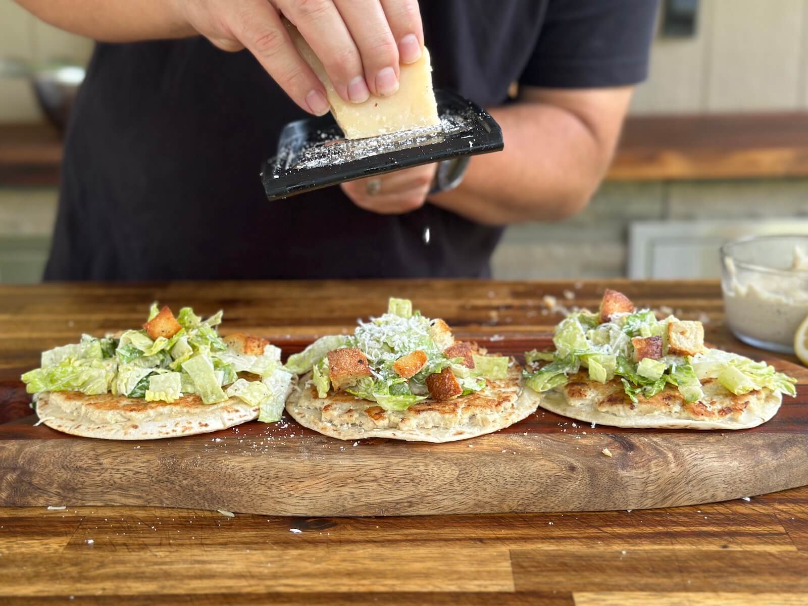 Chicken Caesar Smash Tacos