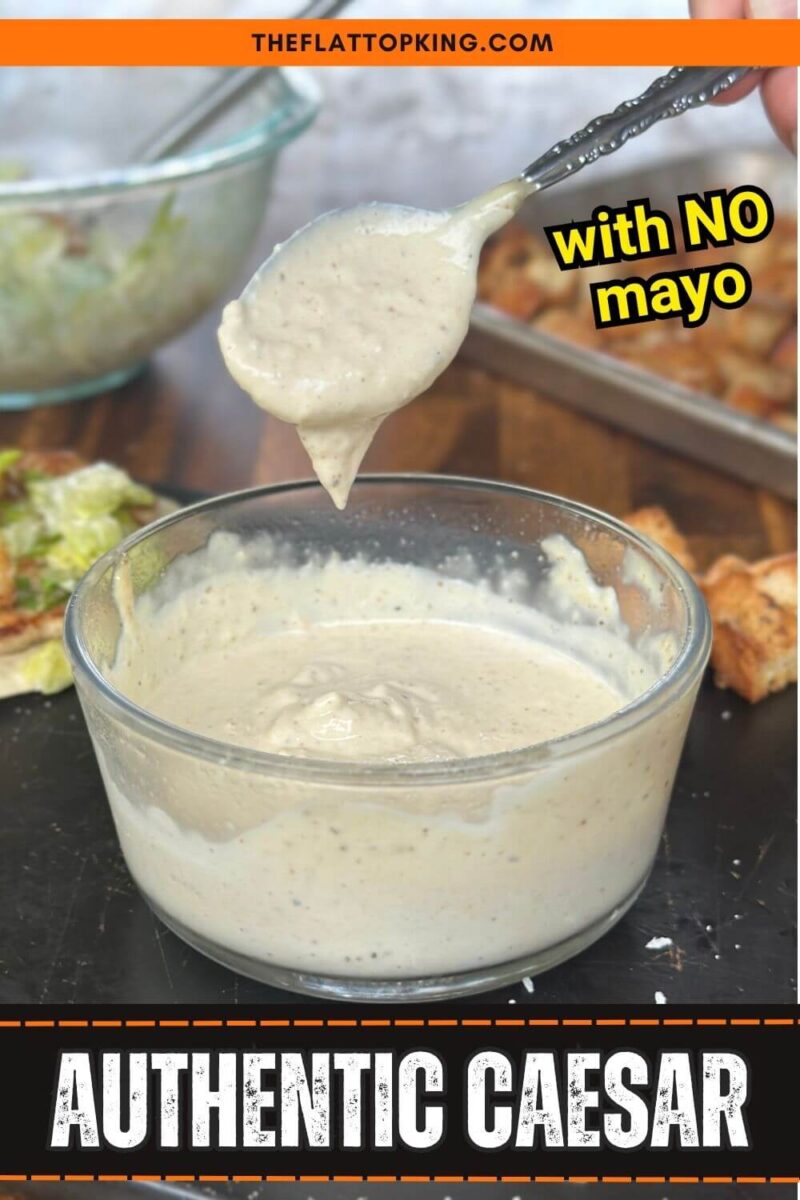 homemade Caesar dressing in a bowl